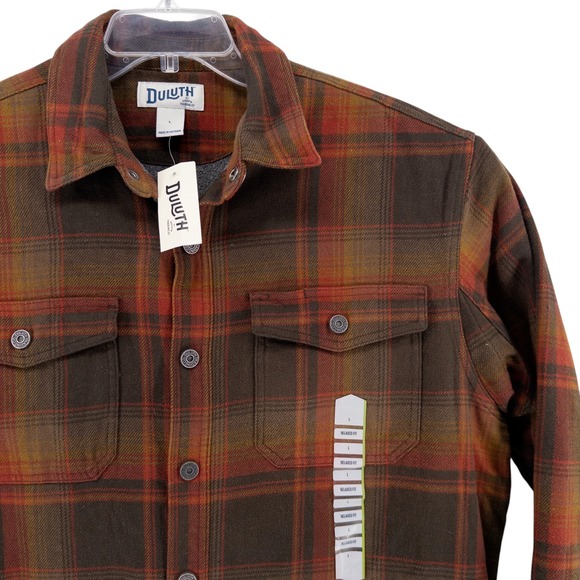 NWT Duluth Trading Mens L Flapjack Fleece Lined Relaxed Fit Shirt Jacket Shacket - Picture 2 of 8